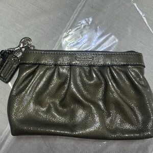 Coach Metallic Olive Wristlet